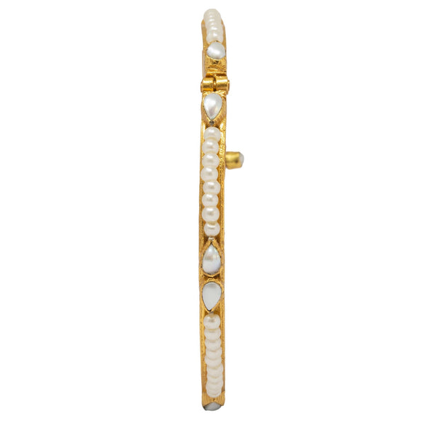 Silver Gold Plated Pearls Bangle