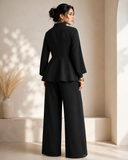 Midnight Elegance Peplum Co-Ord Set