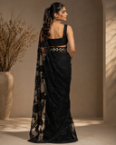 Noir Bloom Embroidered Saree