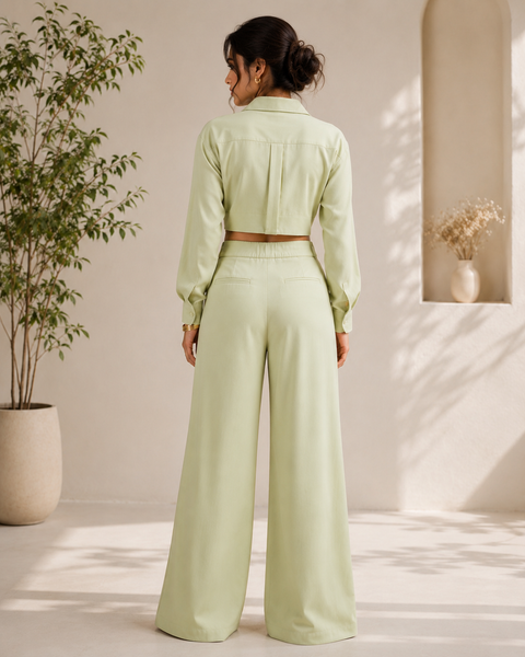 Sage Breeze Crop Co-Ord Set