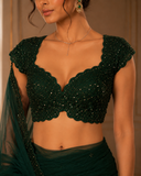 Emerald Royale Embellished Designer Saree
