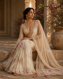 Blush Petals Floral Elegance Designer Saree