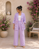 Lavender Bloom Printed Blazer Co-Ord Set