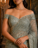 Sage Celeste Embellished Designer Saree