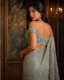 Sage Celeste Embellished Designer Saree