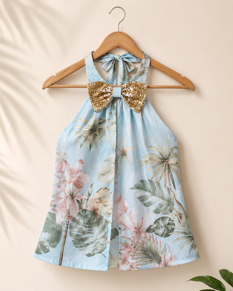 Azure Tropica Printed Co-Ord Set