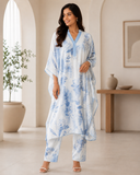 Azure Bloom Kaftan Co-Ord Set