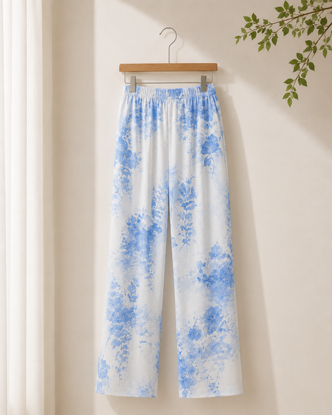 Azure Bloom Kaftan Co-Ord Set