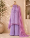 Lavender Floral Printed Halter Kurta Set with Dupatta