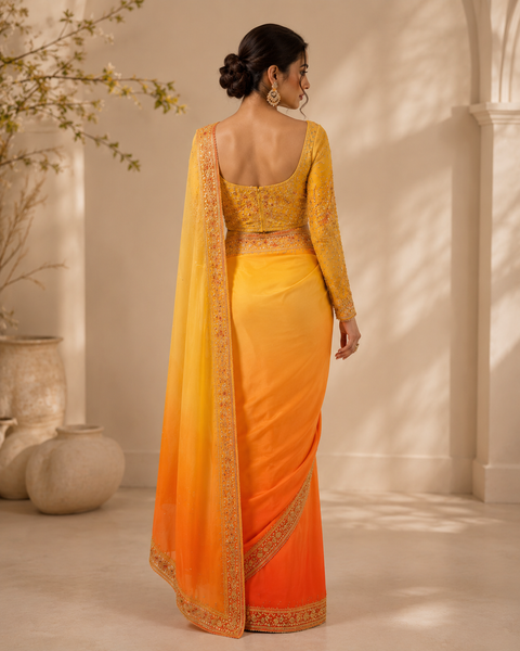 Sunset Radiance Ombre Designer Saree