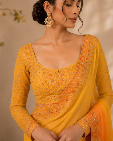 Sunset Radiance Ombre Designer Saree