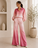 Rosé Ombre Satin Co-Ord Set
