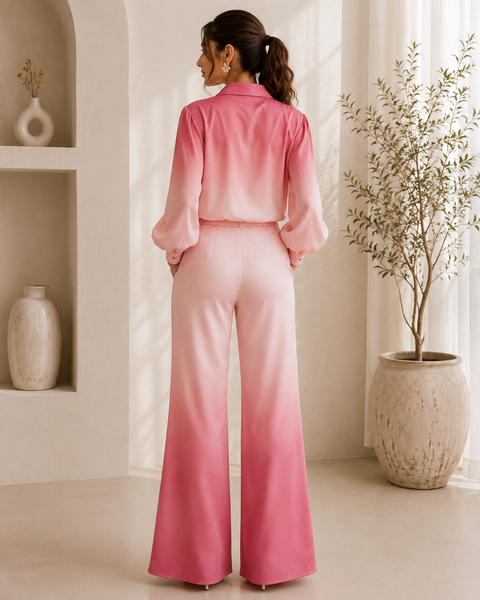 Rosé Ombre Satin Co-Ord Set