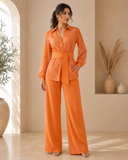 Citrus Aura Printed Belted Co-Ord Set