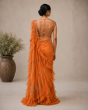 Amber Ruffle Couture Designer Saree