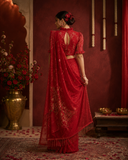 Crimson Royale Embroidered Designer Saree