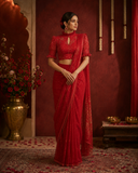 Crimson Royale Embroidered Designer Saree