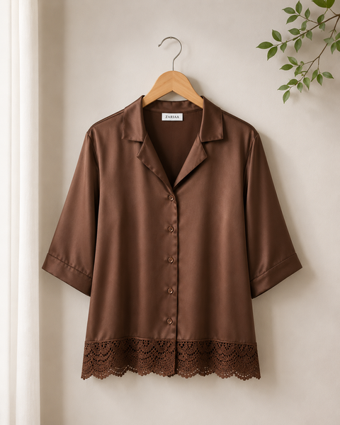Mocha Luxe Satin Co-Ord Set