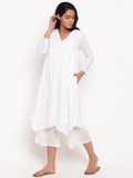 White Schiffli Kurta