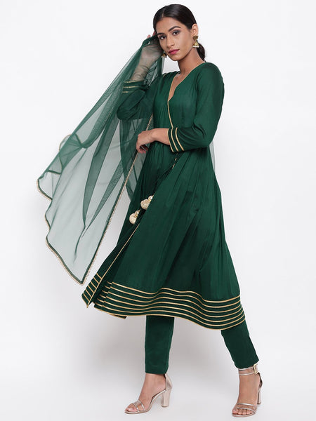 Green Lace Angrakha Set