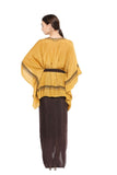 Mustard Top & Brown Skirt Set
