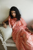 Peach Hand Loom Sari