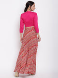 Printed Pink Skirt-Top Set