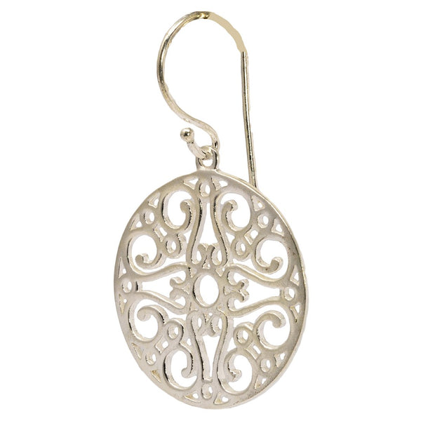 Round Silver Filigree Earring