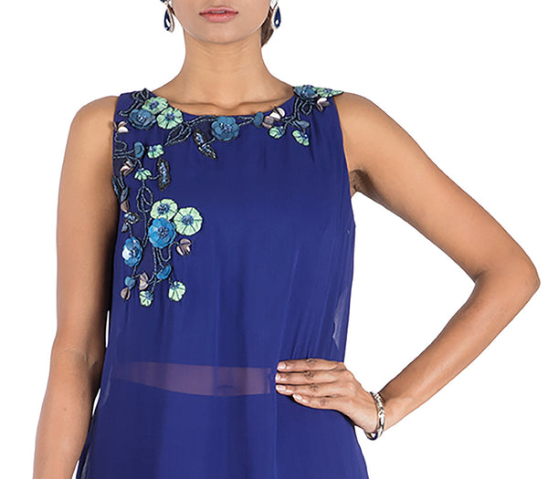 Anushree Agarwal Blue Crop Top With Palazzo