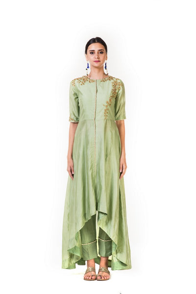Anushree Agarwal Green High Low Salwar Suit