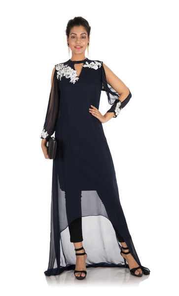 Anushree Agarwal Navy Blue Asymmetrical Dress