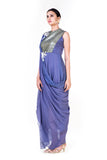 Anushree Agarwal  Embroidered Lavender Draped Gown