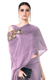 Anushree Agarwal Mauve Draped Gown with Cape Dupatta