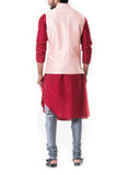 Anju Agarwal Maroon Kurta With Waist Coat