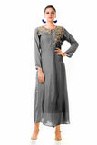 Anju Agarwal Grey Sequin Work Silk Tunic
