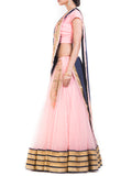 Anju Agarwal Pink Blue Lehenga Set