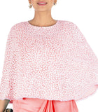 Anju Agarwal Hand Embroidered Peach Drape Skirt & Cape Set