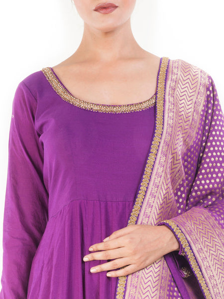 Anju Agarwal Purple Blush Anarkali Suit
