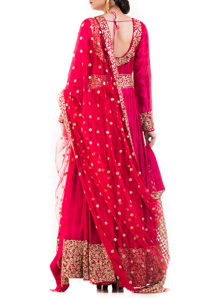 Anju Agarwal Crimson Suit Set