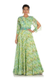 Anju Agarwal Fern Green Printed Gown