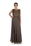 Anju Agarwal Iron Grey Gown with Cape