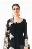 Anju Agarwal Blue  Bem-silk Kali Dress With a Black Velvet Dupatta